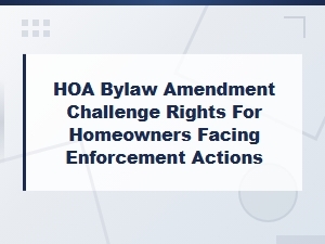 Homeowner Rights in Hoa Bylaw Amendment Challenges