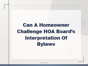 Can You Challenge Your Hoa Board's Bylaw Interpretation?